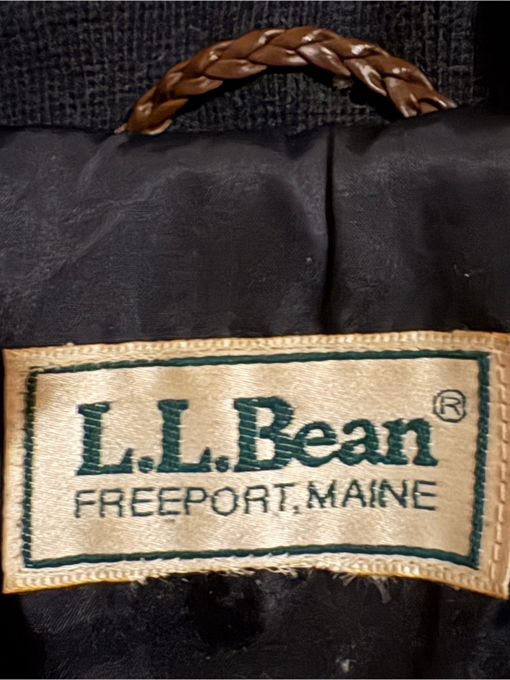 L.L. Bean Black and Cream Label Wool Jacket - Picture 2 of 2